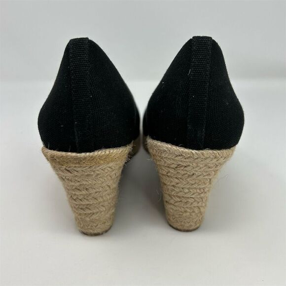 J.Crew Women's Espadrille Wedge Heels Size 12 Black Canvas Casual Comfort - Picture 7 of 12
